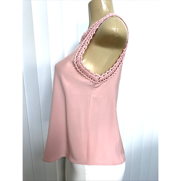 Cinq a Sept Ellina Lace Trim Silk Blouse Sleeveless Crochet Trim Round N… - Picture 5 of 7